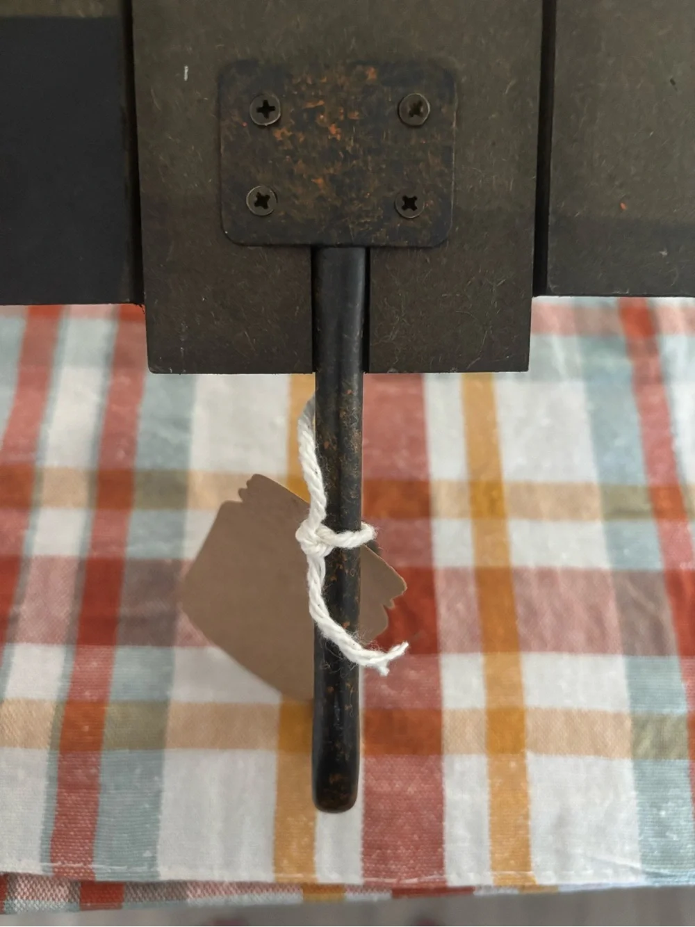 Rustic Primitive Country Farmhouse Cow Wood/Tin Wall Hook Decor Bow Final Sale